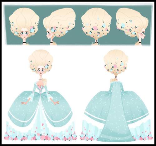 So here are the views from Aurora’s Final Gown! Pink and Blue Roses Everywhere! Cause In my version Flora and Merryweather work together to create this dress 