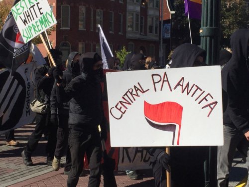 antifainternational:  HARRISBURG REPORTBACK (via Central PA Antifa):  When the NSM chose to hold their biannual “Anti-Diversity” rally, they claimed their choice of Harrisburg, Pennsylvania was just the “luck of the draw.”  An ironic statement,