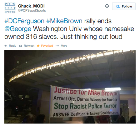 socialjusticekoolaid:   Today In Solidarity (10.4.14): Protesters in Washington, DC shutdown Georgetown for several hours, marching for justice for Mike Brown and an end to police brutality. So proud of the people still keep this going, around the country