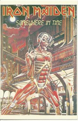 mymindlostme:  Iron Maiden 1986 Somewhere in Time post card from Francecame with Tickets October 1986