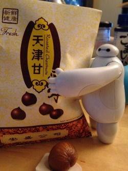 Went to buy some New Years japanese food stuffs and decided to get some chestnuts on the way out. Baymax approves :3