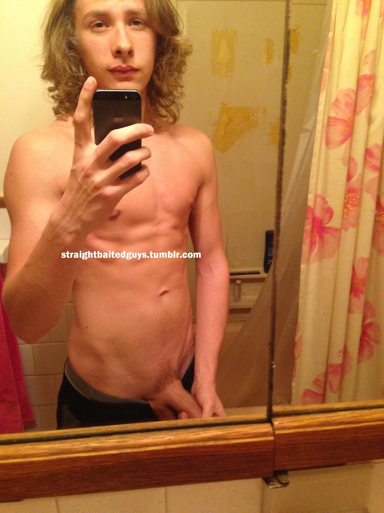 straightbaitedguys:  Cute 18 year old blonde with a nice cut cock.———Follow