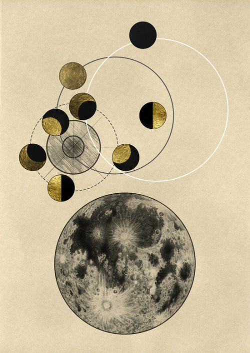 bestof-society6: ART PRINTS BY J ARELL Moon  Golden Moon Pattern  Blue Moon  Golden M