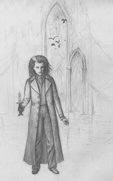 I started this sketch of Dave Vanian months ago, but never finished the background. Since this is th