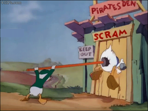 Donald Duck gets plunged