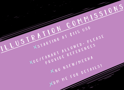illustration commissions are open! feel free to message me for more details if you’re interested! pr