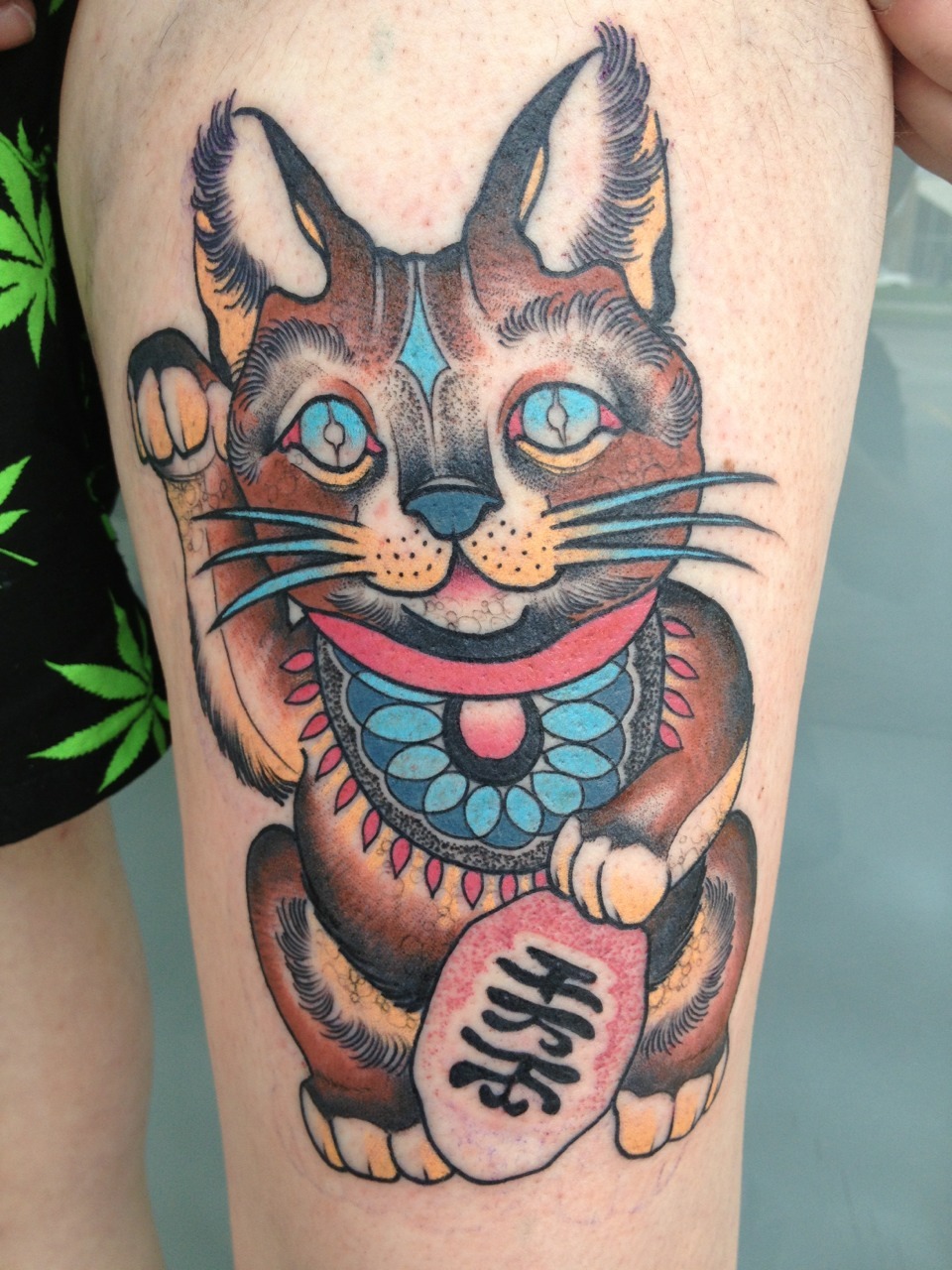 ill-iterate:  Maneki neko, or good fortune cat to some.   Matt Lambdin Ironclad Tattoo