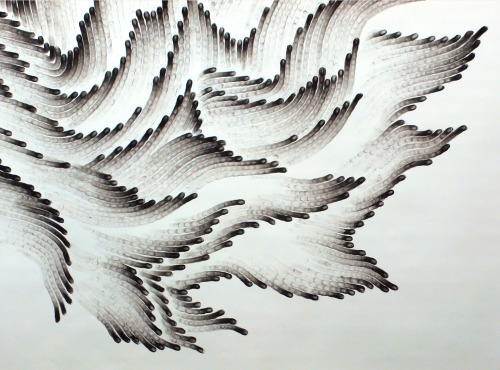artchipel:  Judith Braun (USA) - Fingering (detail) New York-based artist Judith Braun has been working on her simple but beautiful series “Fingerings”, an ongoing project in which she uses walls as canvases to explore liberating, improvised strokes