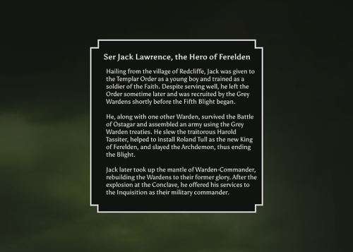 persephoneggsy:  I really love reading the codex entries in Dragon Age: Inquisition, so I made up so