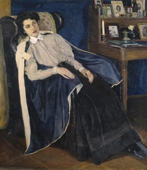 mikhail-nesterov:Portrait of O. M. Nesterova, the artist’s daughter, 1905, Mikhail Nesterov