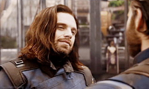 coporolight:Bucky + smiling at Steve