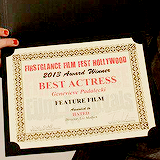  Congratulations to Genevieve Padalecki who won Best Actress at the First Glance Film Festival for Hated 