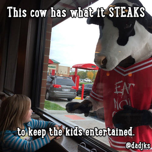 This cow has what it STEAKS to keep the kids entertained. 