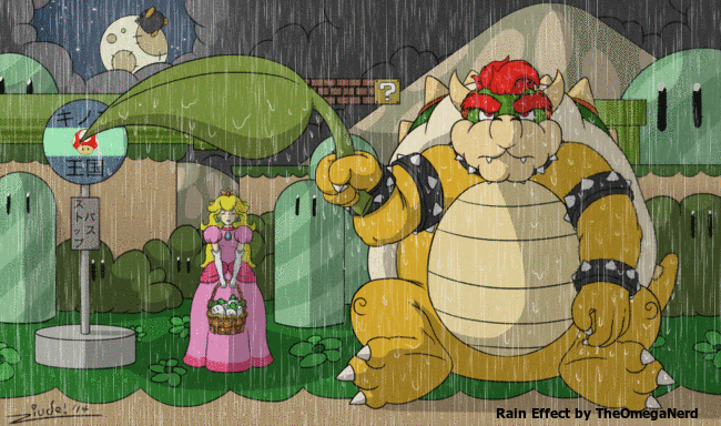 theomeganerd:  Unusual Neighbor Artwork by ziude | Rain Effect by TheOmegaNerd I