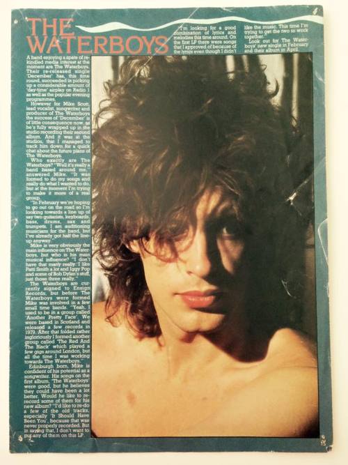 waterboysfans:Little interview with Mike, possibly from Smash Hits in 1984 (that was such a great ma