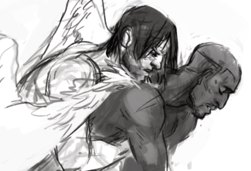 nosotrys: So one time I drew Winged!Sam/Bucky… 