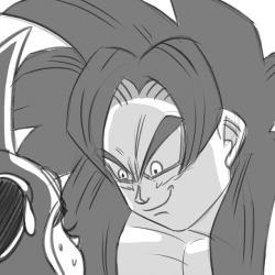   smashndash777 said to funsexydragonball: I can&rsquo;t help but feel scared when I see how ssj4 goku looks at Chichi.  