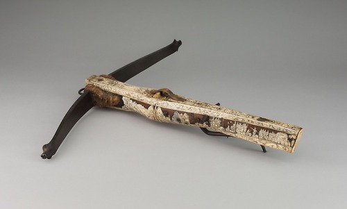 Antler mounted Swiss sporting crossbow, circa 1600.from The Art Institute of Chicago