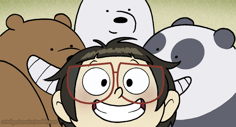 crackpotcomics:  We are the three bare bearsWe’re always down to playAnd if you’ll