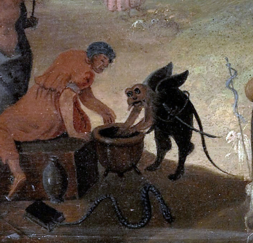 Claes Jacobsz van der Heck - Allegory of the vices, or, The Witches’ Sabbath (1636). Details.