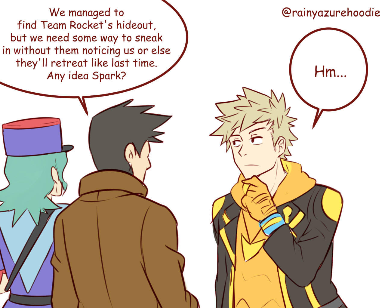 rainyazurehoodie:  short random comic idea Infiltration complete. Mimikyu the master