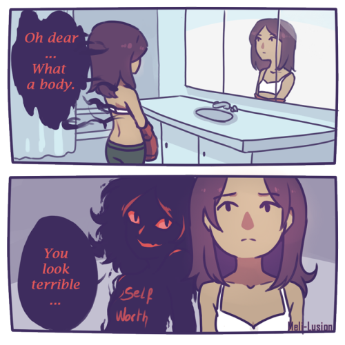 kateordie:martininamerica: meli-lusion:  The full strip is here.I don’t really mind about the accuracy of that shit. I know that self esteem ins’t a bad thing and stuff… It’s just the way i feel. I first made it for myself and feel better now