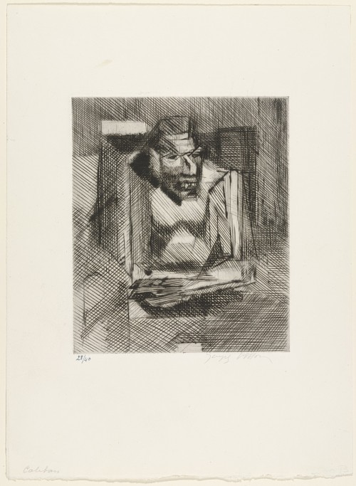 Caliban, Jacques Villon, 1941, MoMA: Drawings and PrintsPurchaseSize: plate: 8 1/16 x 6 13/16&qu
