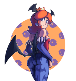 Grimphantom2:  Unseriousguy:  So I Drew Peach As Morrigan For Halloween. Now I Have