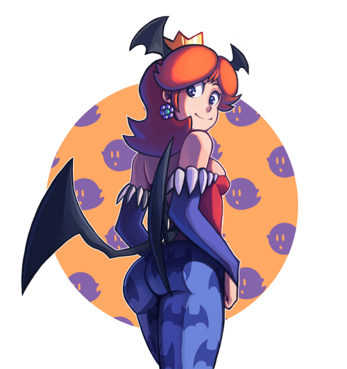 grimphantom2:  unseriousguy:  so i drew peach as morrigan for halloween. Now i have Daisy as lilith. Tried painting stuff this time  Dat Daisy! She looks hot in that outfit =)   <3333