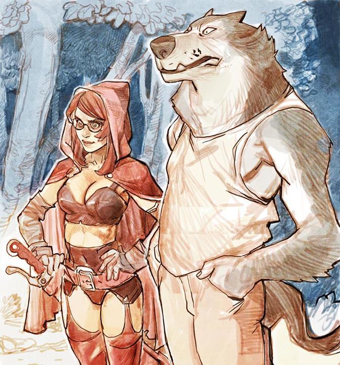 bear1na:  Red Riding Hood and The Wolf by Joel Jurion 