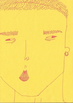 night-rooms:  drawings on yellow paper from