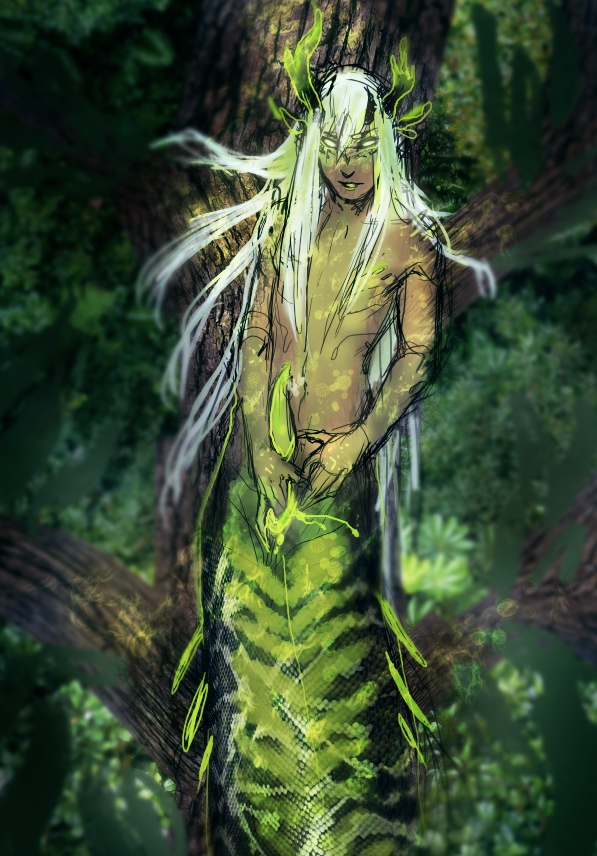 sweetsinner:  forest naga in heat, wip