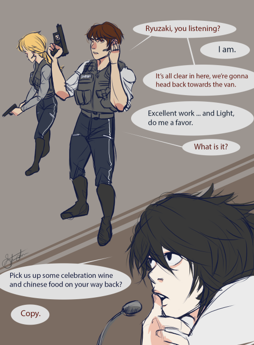 (((Just A Detective And His Cop Husband Detecting Shit))) AU Where Light Isn’t A Rude As H*ck Crazy