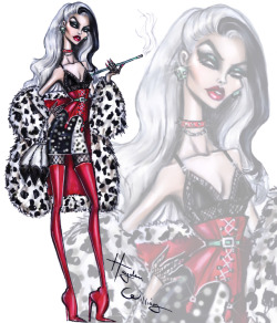 haydenwilliamsillustrations:The Disney Villainess collection by Hayden Williams: Cruella de Vil 