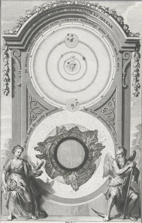 William van der Gouwen (after Gerard Hoet) - Figures de la Bible (1728).Illustration for Genesis 1:1