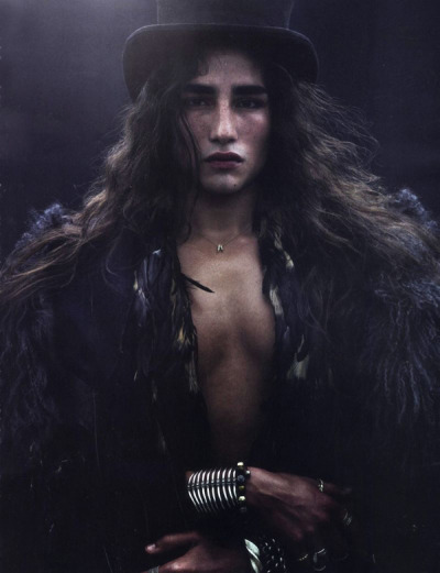 French photographer Jean-Baptiste Mondino for a photo shoot in autumn-winter Numéro Homme invited models Willy Cartier, Patrick Petitjean, Liuk Bass and Simon Sabbah. Photographer took a series of gloomy, atmospheric photographs.