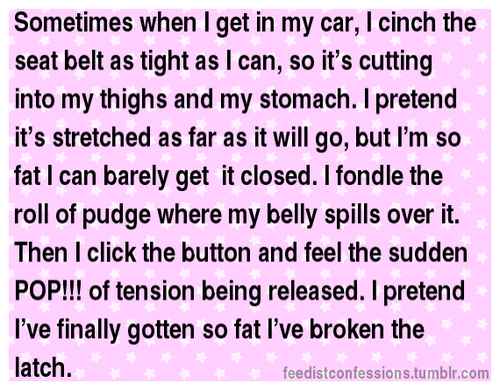 feedistconfessions:   Sometimes when I get in my car, I cinch the seat belt as tight