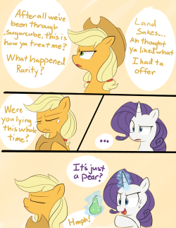 allthebitz:  Applejack being the dramatic one for a change? hehehe  X3! *giggles* Oh AJ~ &gt;w&lt;