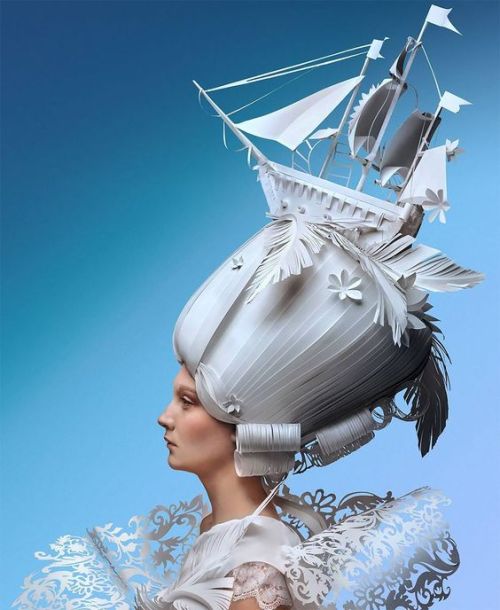 sartorialadventure:Baroque paper wigs by Asya Kozina (click to enlarge)