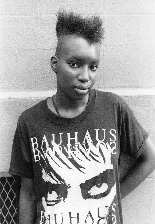 rawgothinsurrectionnn:  “She’s In Parties”East Village, New York City (Photo by Fred H. Berger, 1984) 