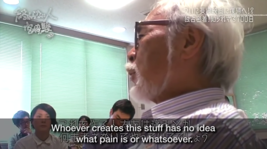 jageunyeoujari:  hayao miyazaki on ableism re: AI depicting “zombie”-like movements:presenter:miyazaki:the