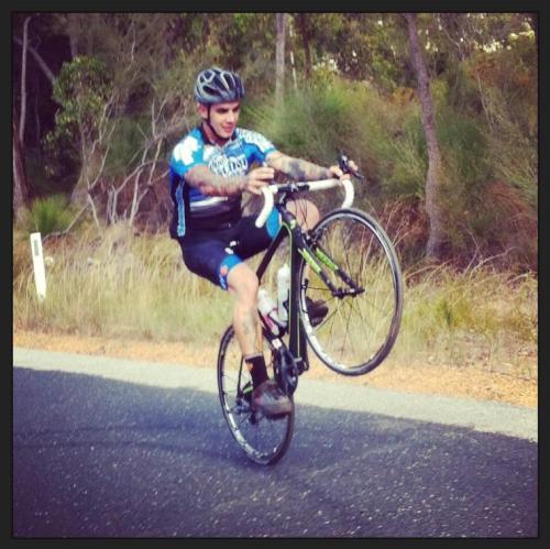 chainreactioncycles:  Sam Hill getting in the miles on the road bike!