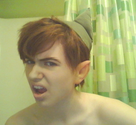 “Those are me orders, Mr. Smeeee!” Yeah, I like making silly faces. Peter Pan cosplay is