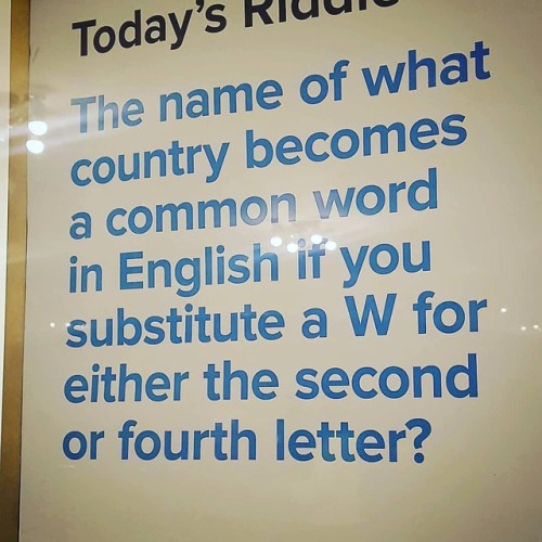 Let’s see how long it takes to solve this #Warbyparker puzzle The name of what country becomes