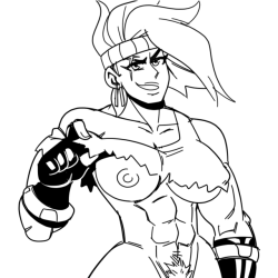 Zarya wearing (some of) her Halloween costume,