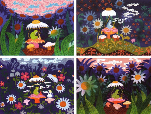 animationandsoforth:Alice in Wonderland concept art by Mary Blair