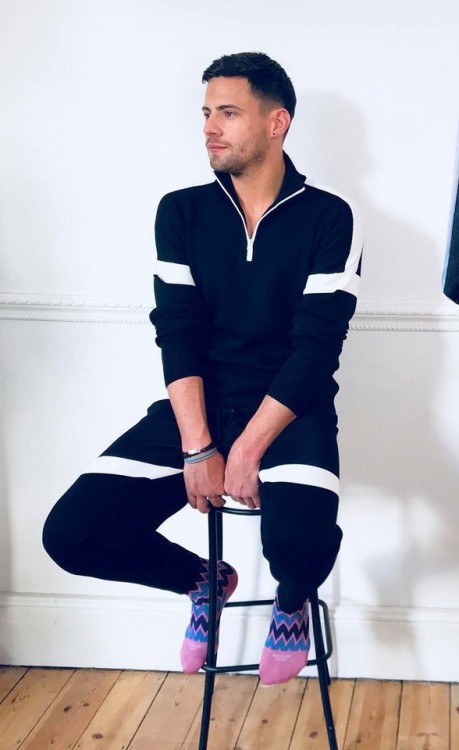 bcssox:Andrew Brady photoshoot for Gay Times wearing Sassafras socks from Penrose London
