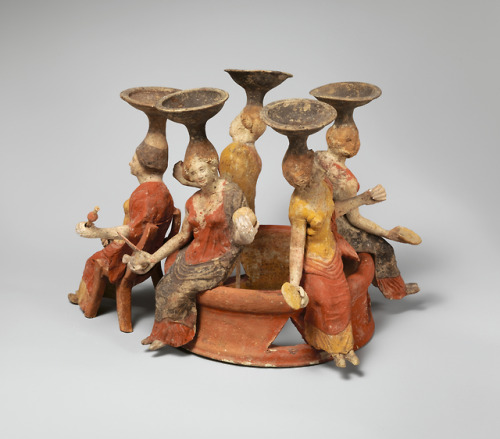 didoofcarthage: Thymiaterion (incense burner) with group of women seated around a well head  Gr