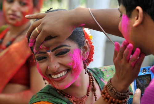 demhalfbloods:Holi, IndiaAlso known as the festival of colors and love, this vivid spring festival b