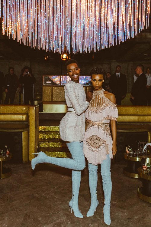 celebritiesofcolor:Maria Borges and Kayla Scott at the After MET Gala Party hosted by BALMAIN held a
